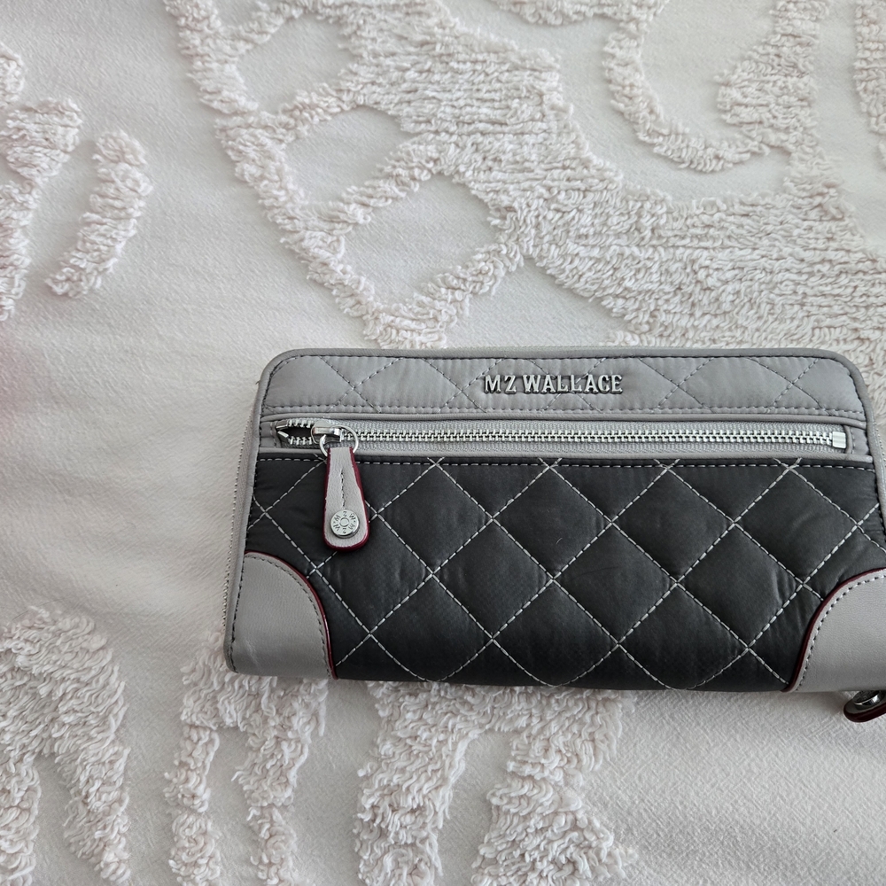 MZ Wallace Gray and Black Quilted Women's Bag
